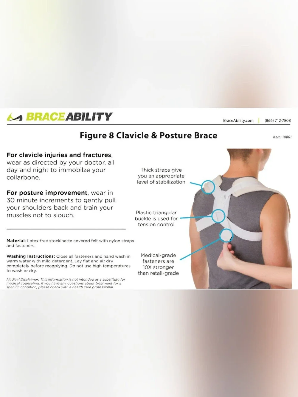 Figure 8 Clavicle & Posture Support - XL, Cream 42